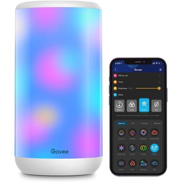 RGBIC Table Lamp, Smart Lamp Work with Alexa, LED Beside Lamp with Music Sync - Picture 1 of 5